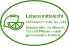 Lebensmittelecht nach EURO-Norm 1186 Teil 5/14 - Unbedenklich für Mensch, Tier und Pflanze (nach getrocknetem Anstrich)