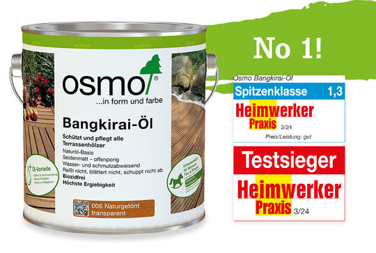 Osmo Bangkirai-Öl für Terrassen und Holzoberflächen im Außenbereich