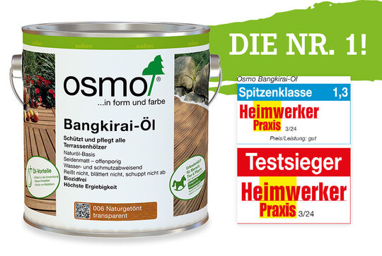 Osmo Bangkirai-Öl für Terrassen und Holzoberflächen im Außenbereich